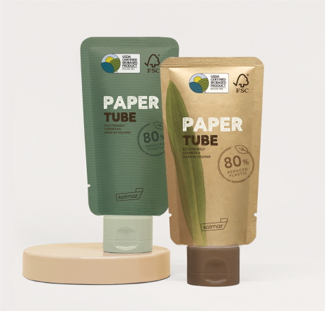 한국콜마는 화장품 플라스틱 튜브를 종이로 대체한 종이튜브를 국내 최초로 개발했다고 11일 밝혔다. (사진=한국콜마)