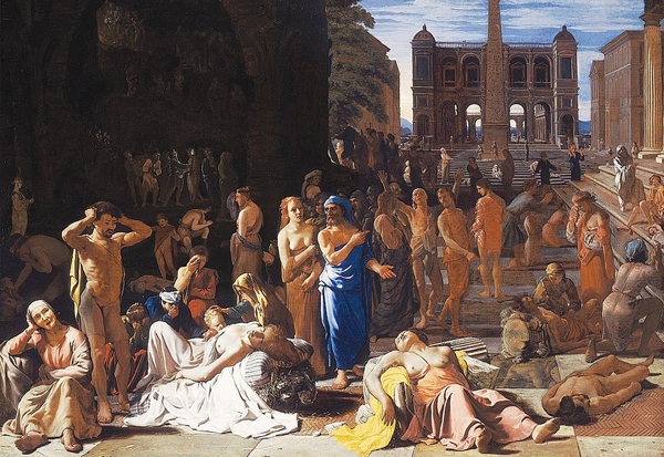 펠로폰네소스 전쟁이 한창이던 기원전 430년, 아테네에 전염병이 창궐했고 전력을 상실한 아테네는 스파르타에 패배하고 말았다. 벨기에 출신 화가 미첼 스위츠(Michiel Sweerts)의 작품 ‘아테네의 역병’.