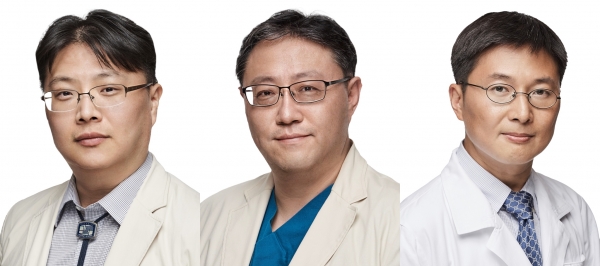 (왼쪽부터) 서울성모병원 신장내과 정병하 교수, 혈관·이식외과 박순철 교수, 소아청소년과 이재욱 교수