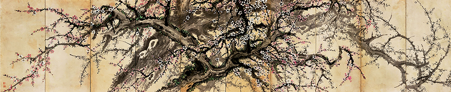 이번 전시에서는 조선시대 제작된 50여점의 병풍을 통해 미술사적 가치를 재조명한다. 사진은 장승업의 ‘홍백매도10폭병풍’의 모습.